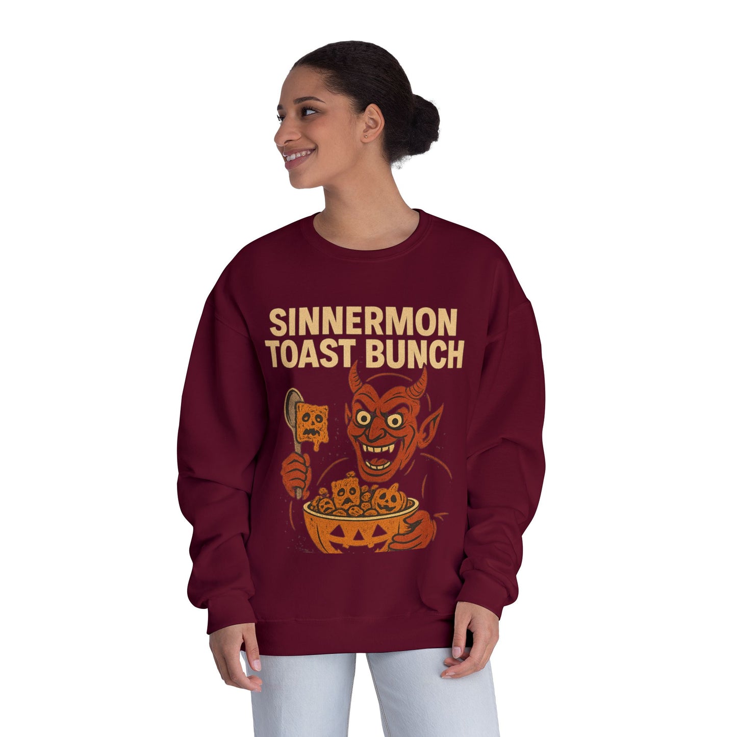 NEW SINNERMON TOAST HALLOWEEN SWEATSHIRT Unisex NuBlend® Crewneck Sweatshirt