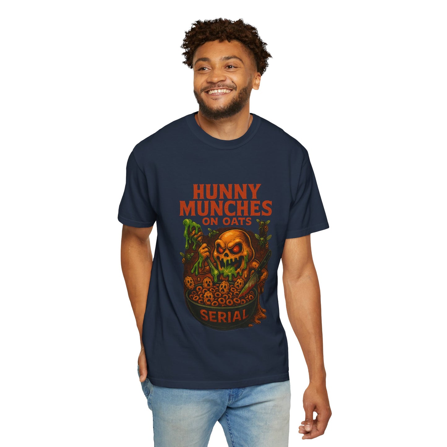 HALLOWEEN MUNCHES ON OATS Unisex Garment-Dyed T-shirt