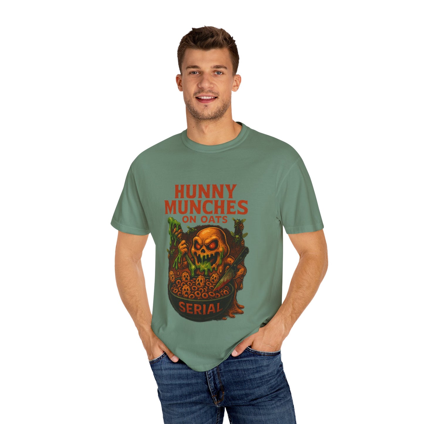 HALLOWEEN MUNCHES ON OATS Unisex Garment-Dyed T-shirt