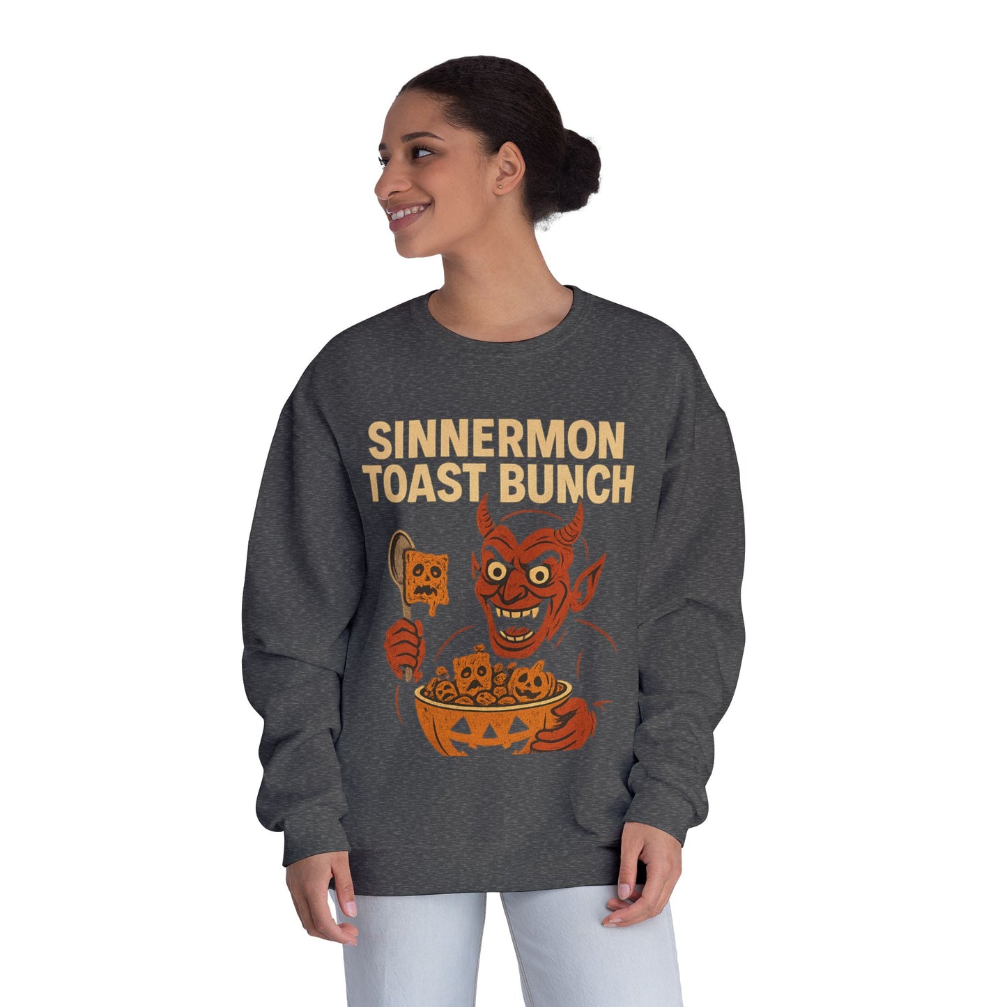 NEW SINNERMON TOAST HALLOWEEN SWEATSHIRT Unisex NuBlend® Crewneck Sweatshirt