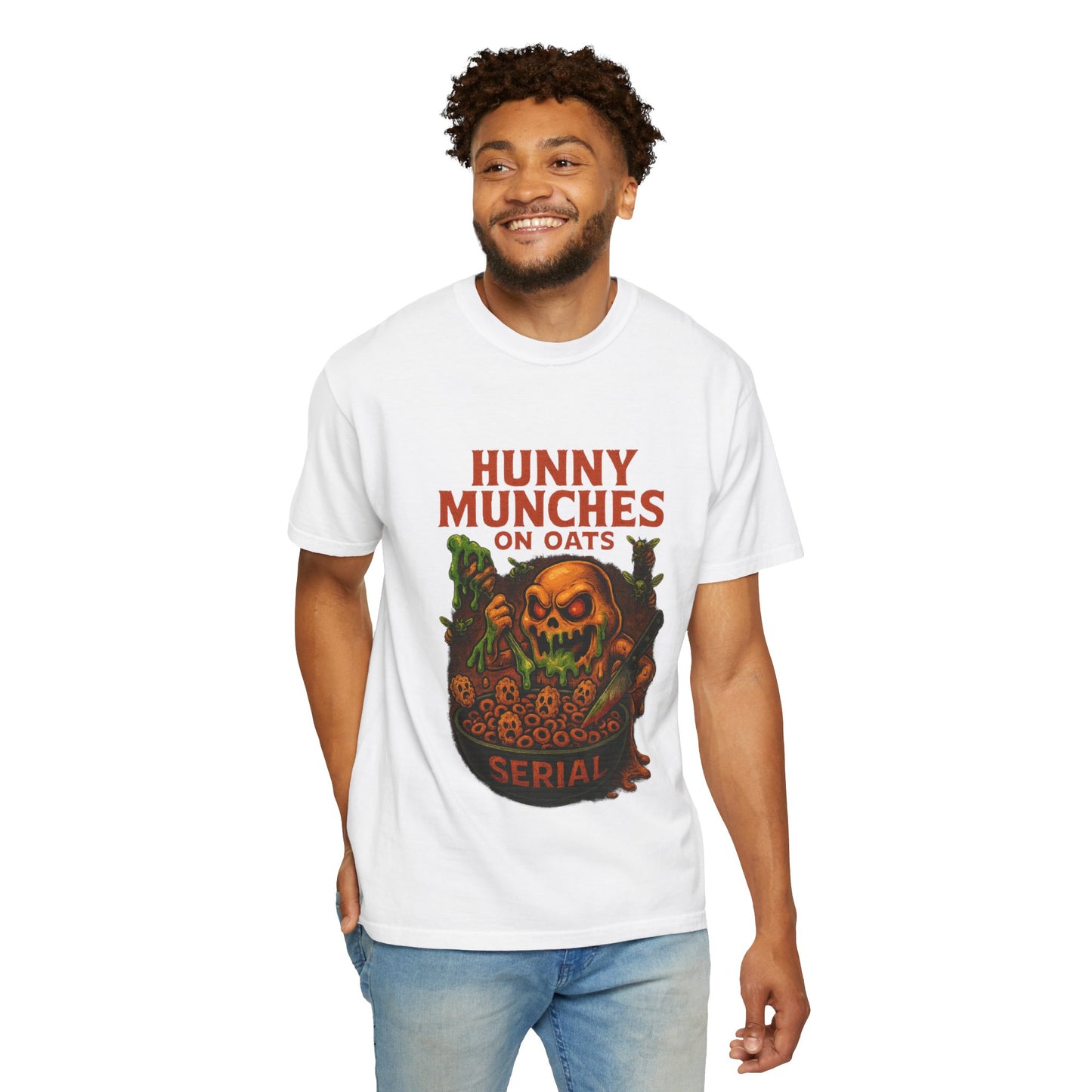 HALLOWEEN MUNCHES ON OATS Unisex Garment-Dyed T-shirt