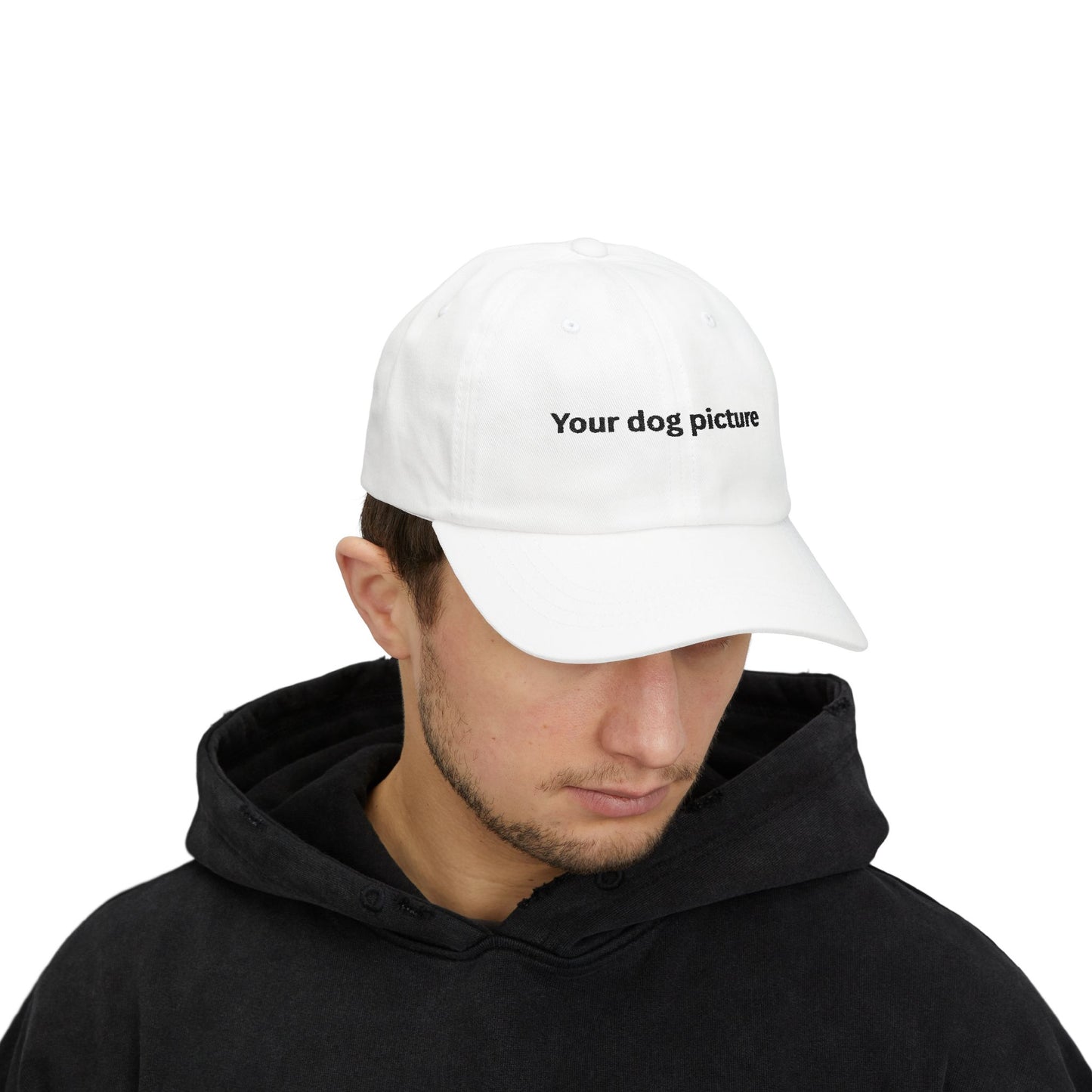 Custom Dog Picture Classic Dad Cap - Stylish White Hat for Pet Lovers