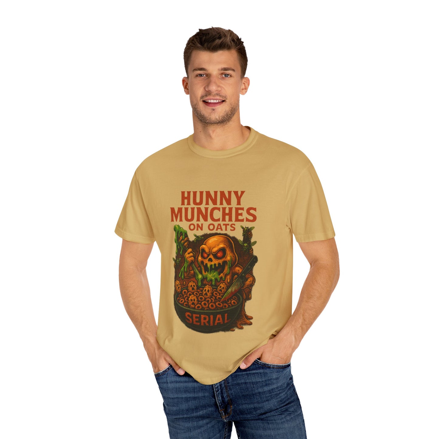 HALLOWEEN MUNCHES ON OATS Unisex Garment-Dyed T-shirt