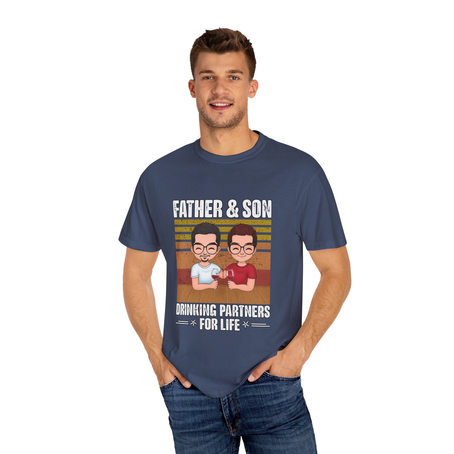 FATHER & SON DRINKING T SHIRT Unisex Garment-Dyed T-shirt
