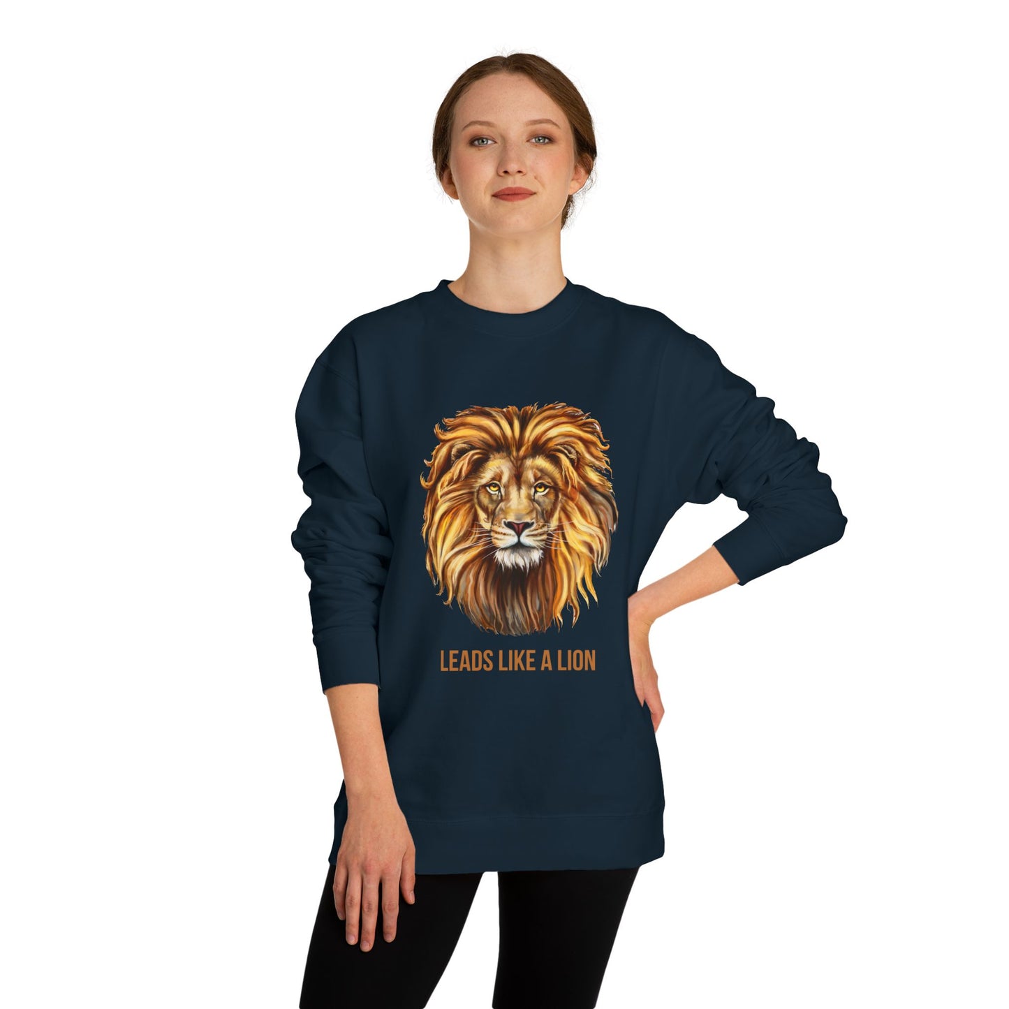 BACK SCHOOL UNISEX SWEATSHIRT BOLD LION LEADERSHIP Motivational Apparel, Unisex Gift, Animal Lover's Top, Inspirational Sweatshirt