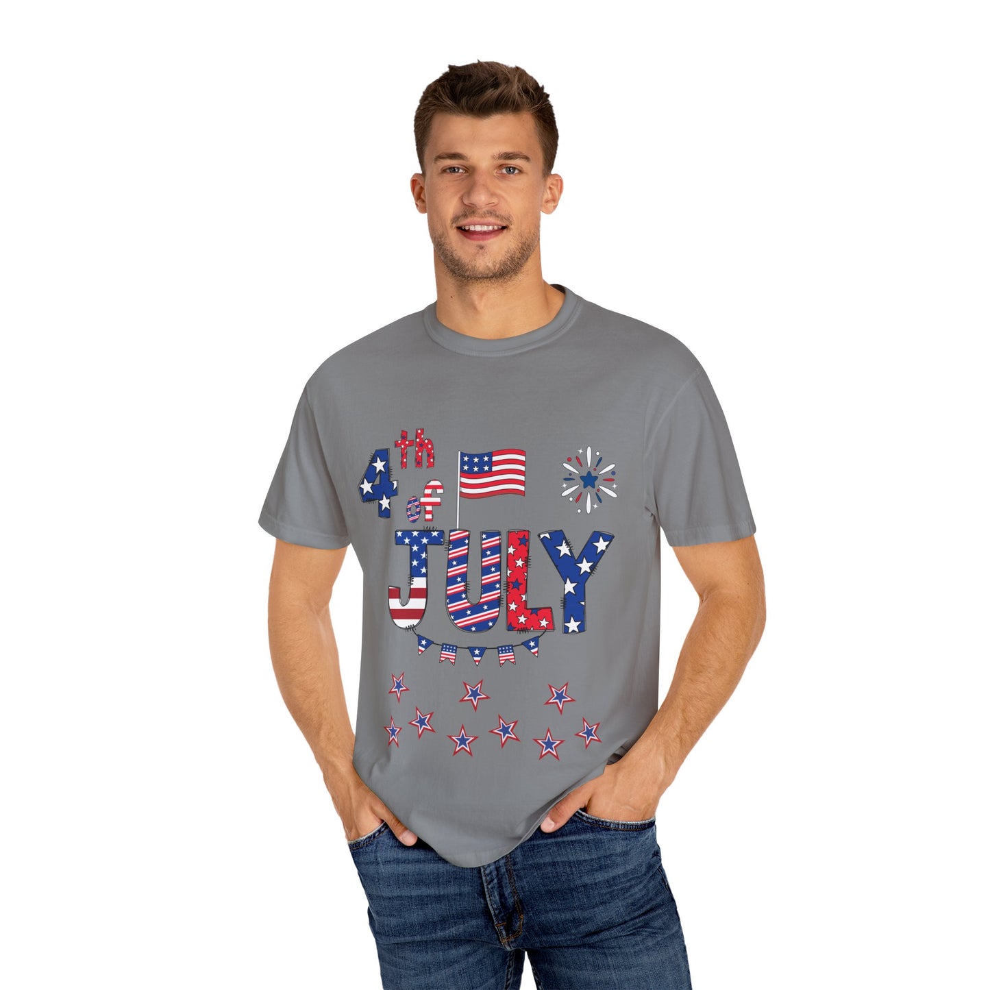 Patriotic 4th of July T-Shirt | Unisex Garment-Dyed Tee, Independence Day Apparel, Red White Blue Shirt, Summer BBQ Outfit, [...]