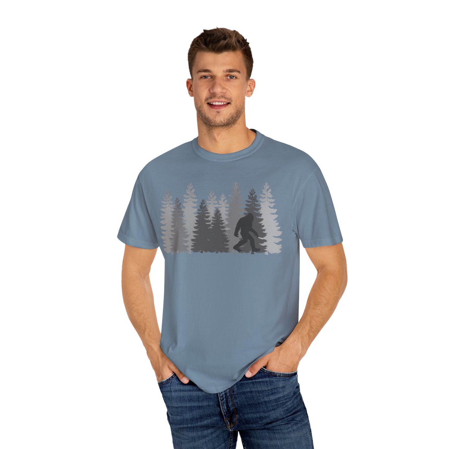 BIGFOOT COLLEGE MEN FOREST  TSHIRT, Casual Tee, Outdoor Apparel, Wilderness Shirt, Adventure Gift, Unisex Graphic Tee
