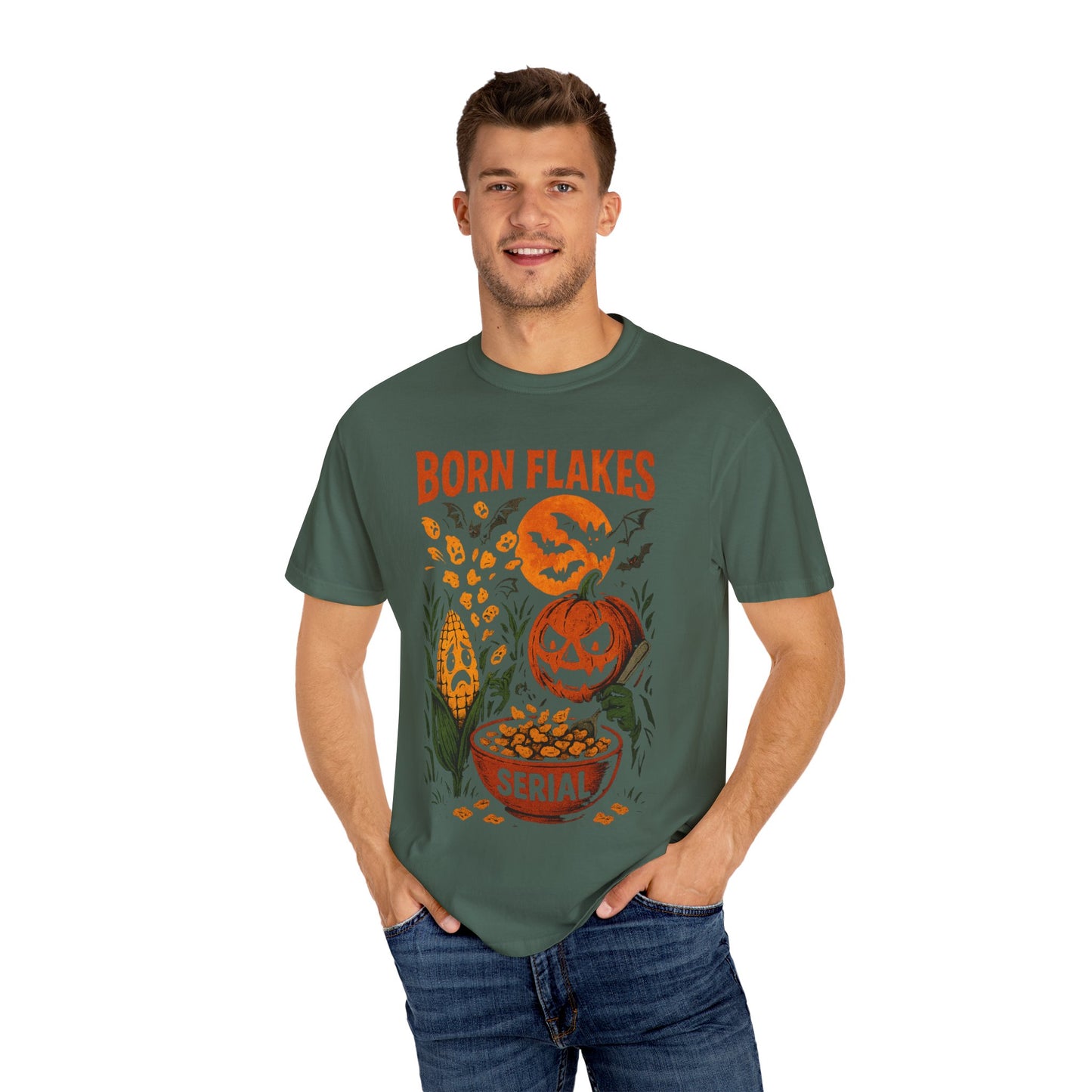 HALLOWEEN BORN FLAKES SERIAL Unisex Garment-Dyed T-shirt