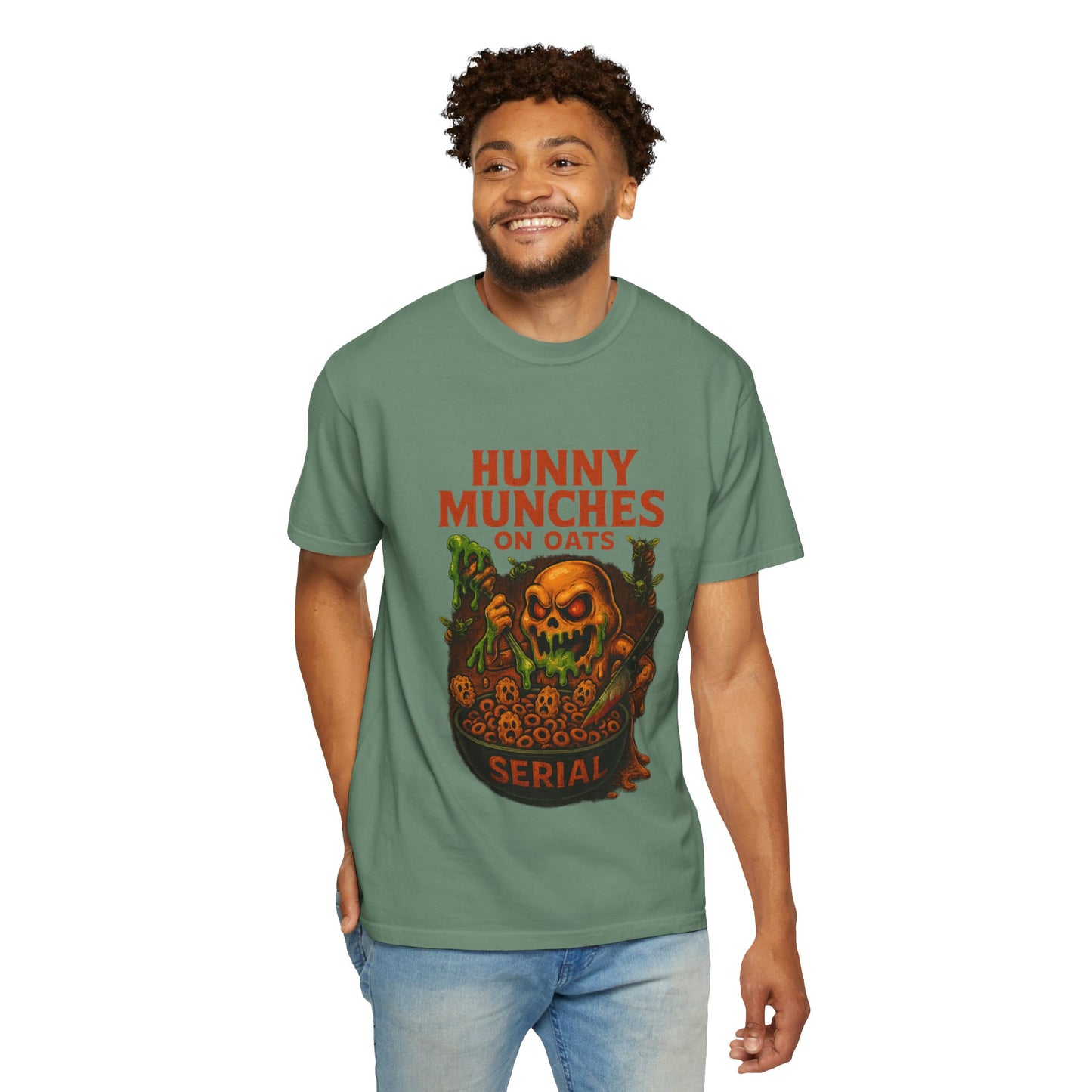 HALLOWEEN MUNCHES ON OATS Unisex Garment-Dyed T-shirt