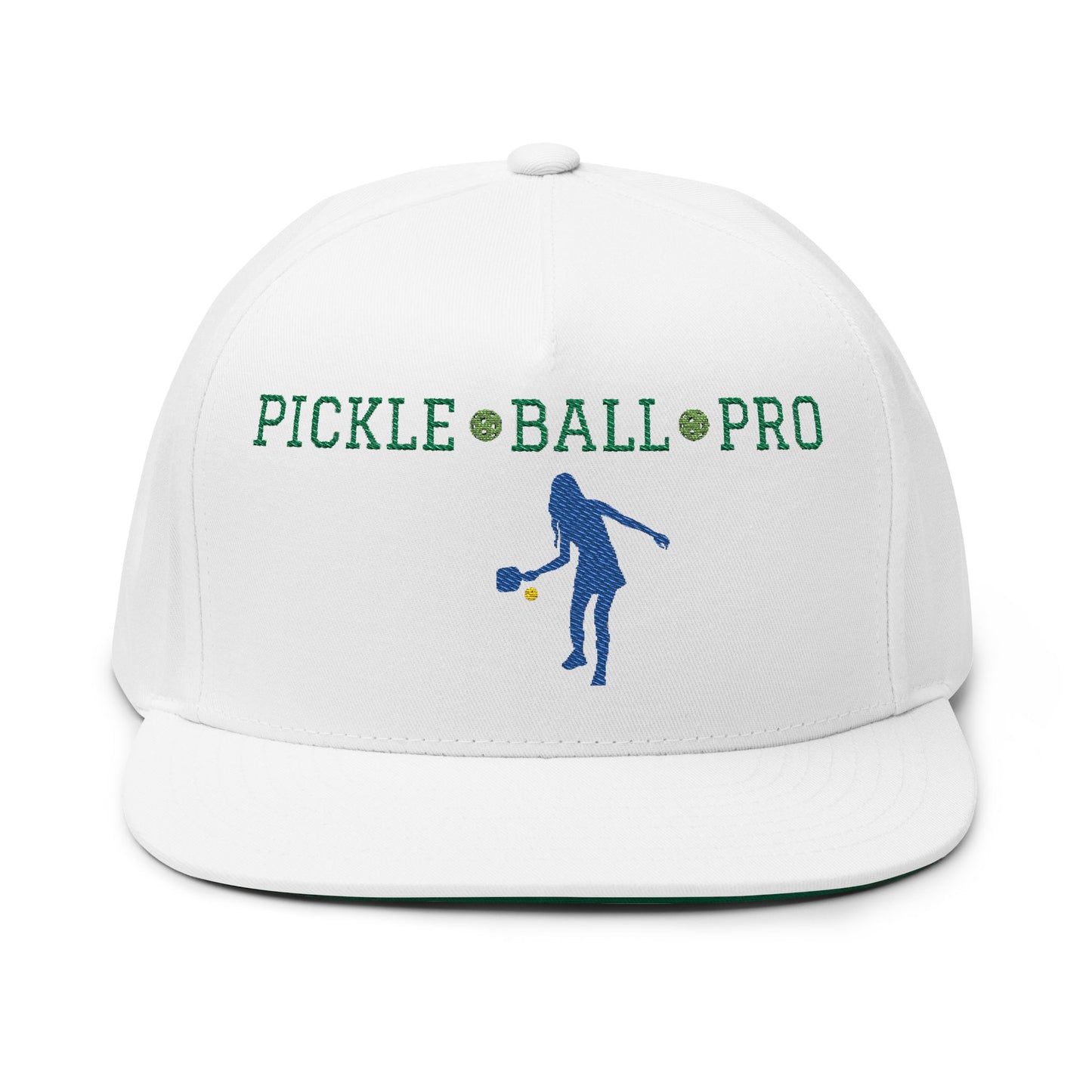Pickleball Pro Flat Bill Cap - Stylish Embroidered Hat for Sports Lovers