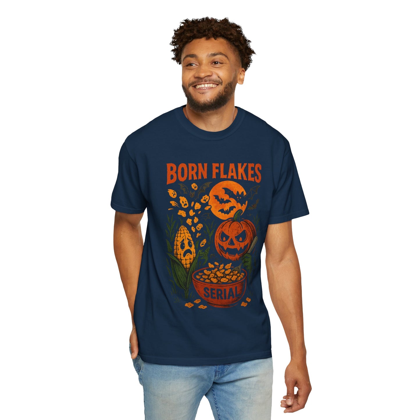 HALLOWEEN BORN FLAKES SERIAL Unisex Garment-Dyed T-shirt