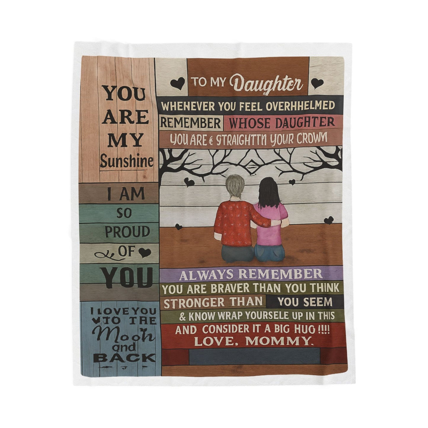 TO MY DAUGHTER Velveteen Plush Blanket