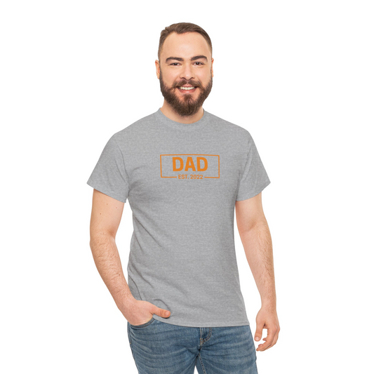 Dad EST YEAR - Unisex Heavy Cotton Tee