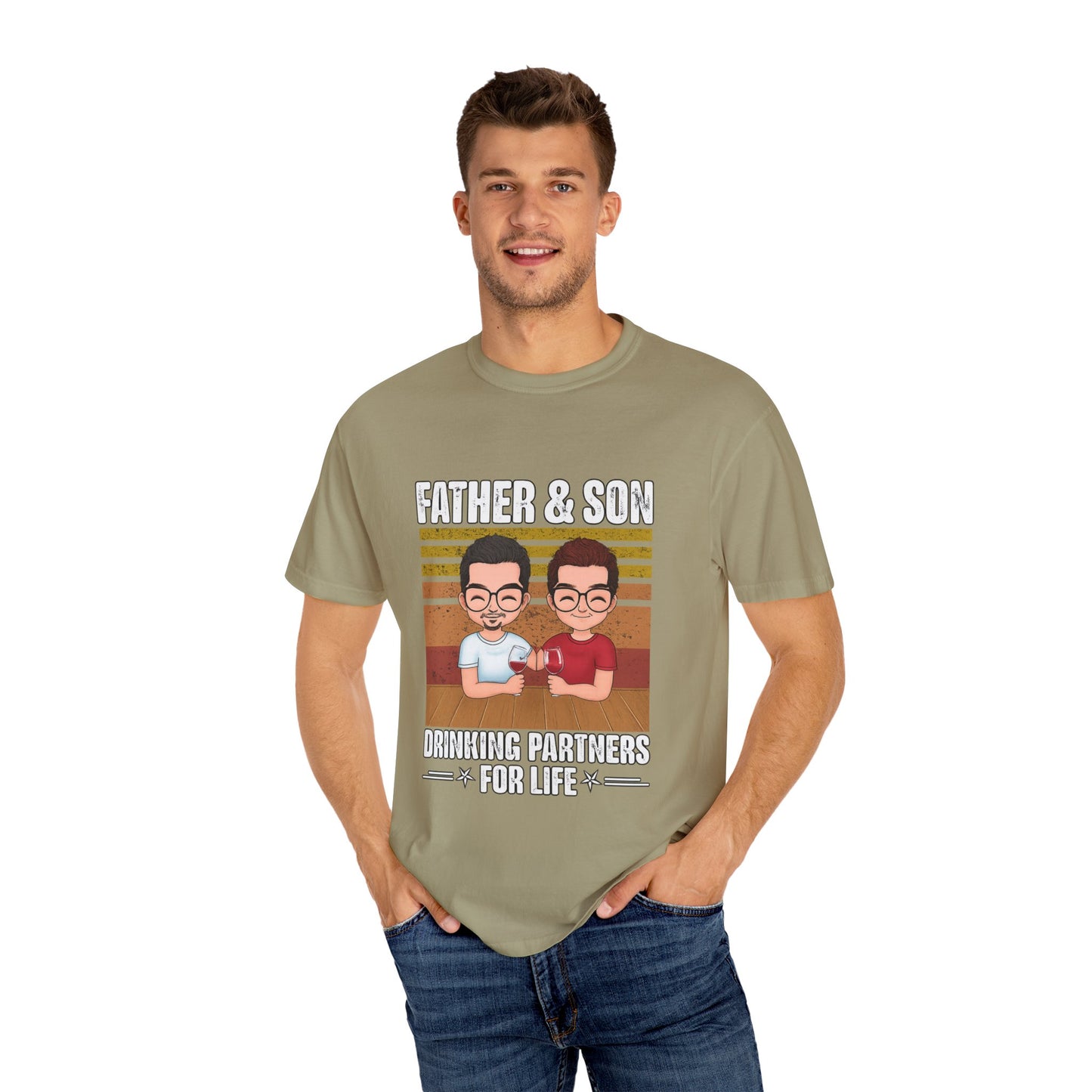 FATHER & SON DRINKING T SHIRT Unisex Garment-Dyed T-shirt