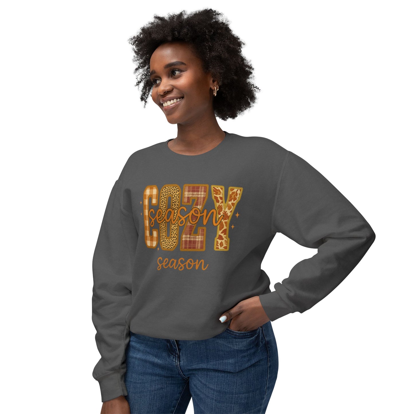 FALL COZY SEASON SWEATSHIRT Unisex Lightweight Crewneck Sweatshirt