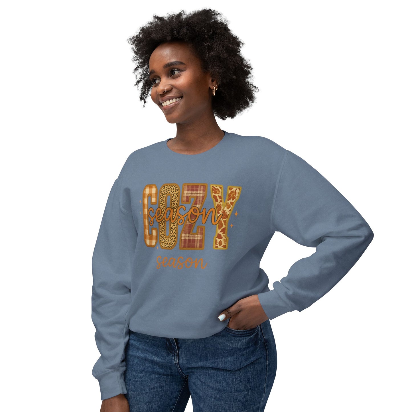 FALL COZY SEASON SWEATSHIRT Unisex Lightweight Crewneck Sweatshirt
