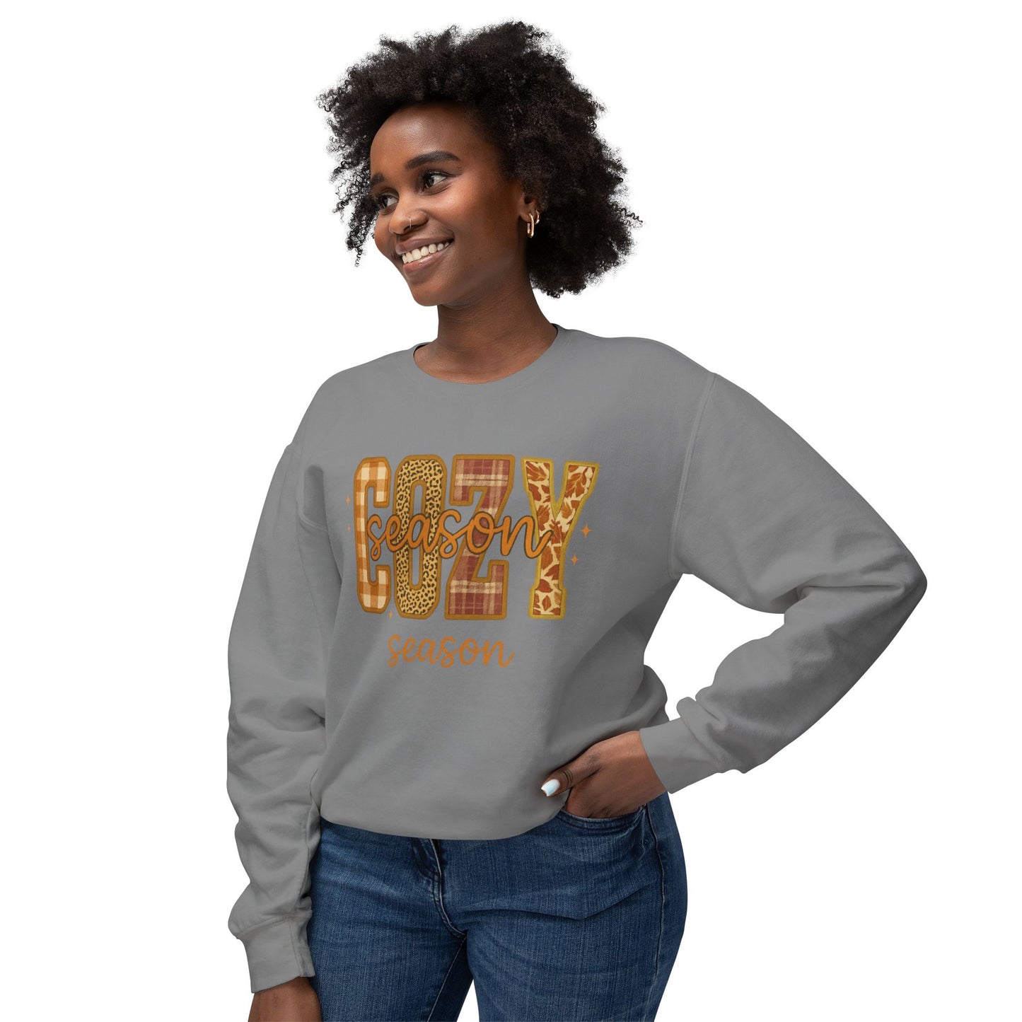 FALL COZY SEASON SWEATSHIRT Unisex Lightweight Crewneck Sweatshirt