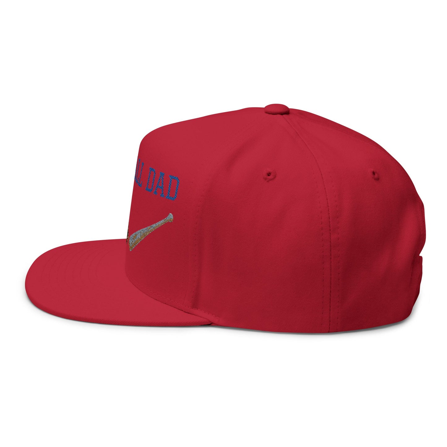 Baseball Dad Flat Bill Cap - Embroidered Cap for Sports Lovers