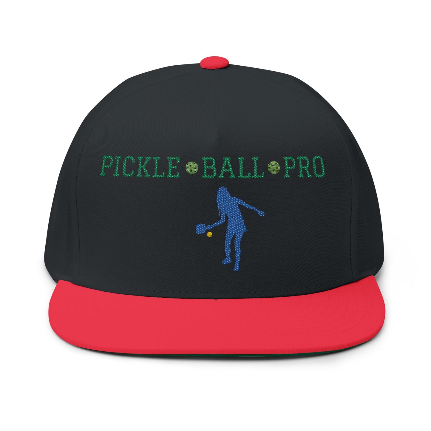 Pickleball Pro Flat Bill Cap - Stylish Embroidered Hat for Sports Lovers