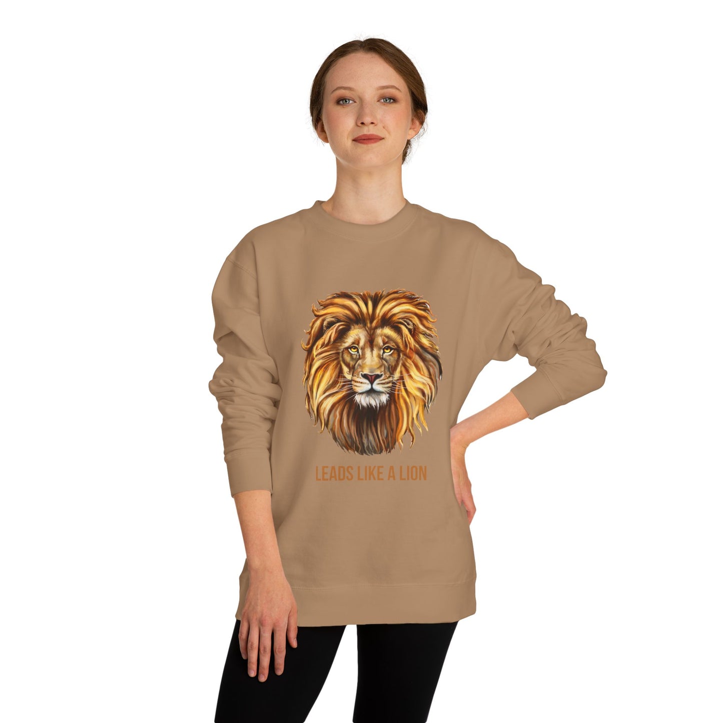 BACK SCHOOL UNISEX SWEATSHIRT BOLD LION LEADERSHIP Motivational Apparel, Unisex Gift, Animal Lover's Top, Inspirational Sweatshirt