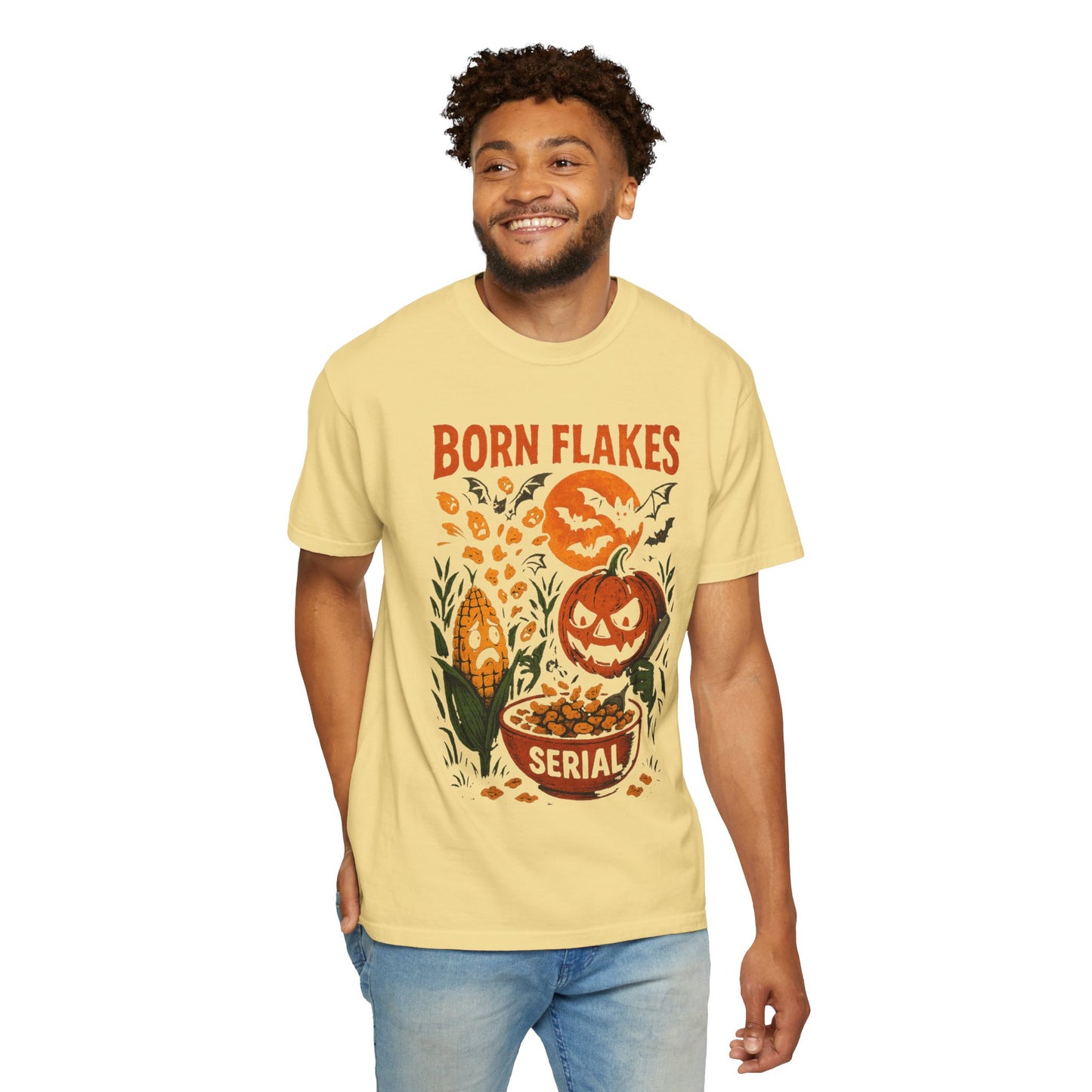 HALLOWEEN BORN FLAKES SERIAL Unisex Garment-Dyed T-shirt