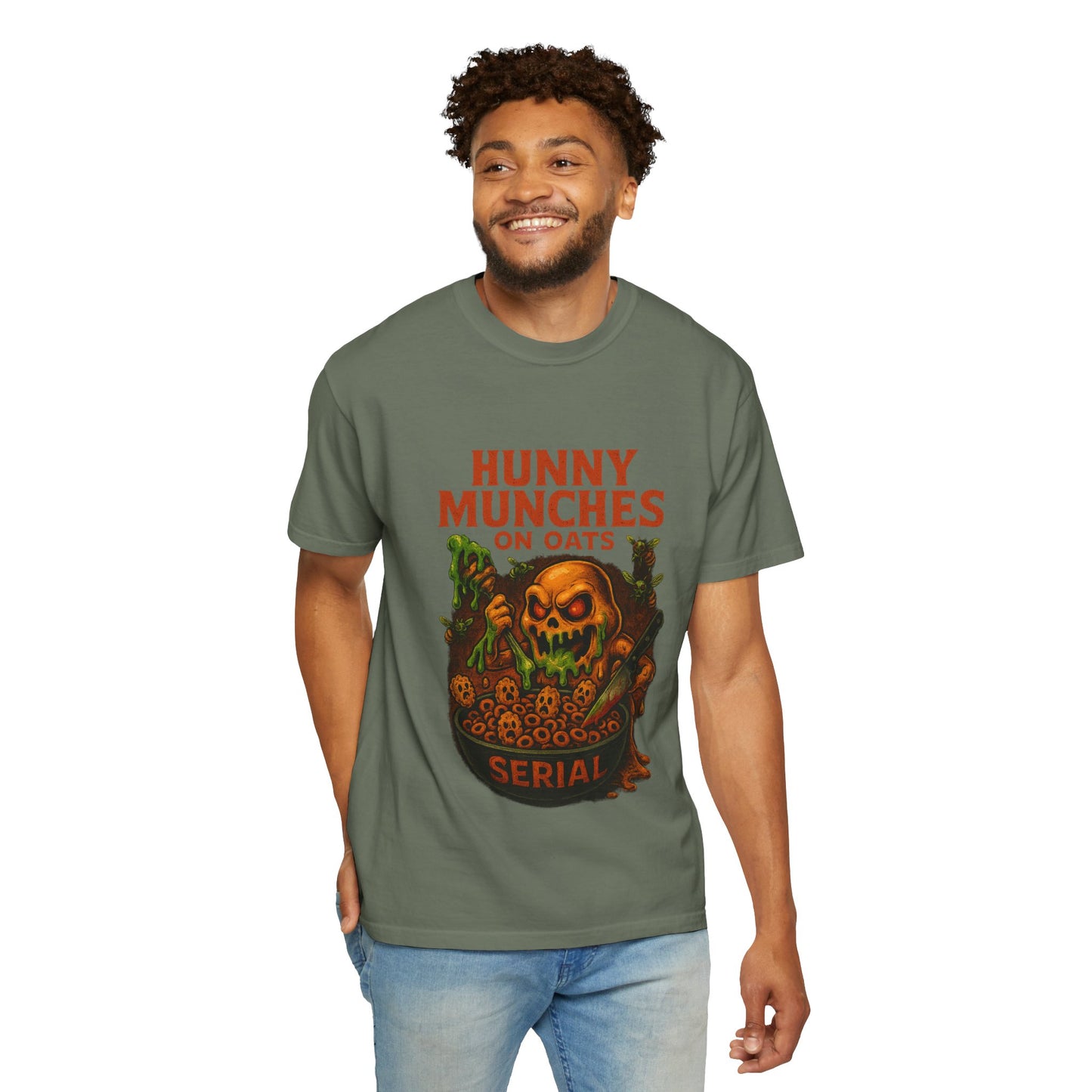 HALLOWEEN MUNCHES ON OATS Unisex Garment-Dyed T-shirt