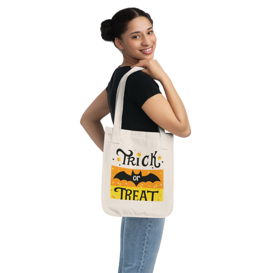 HALLOWEEN  TRICK OR TREAT BAG Organic Canvas Tote Bag