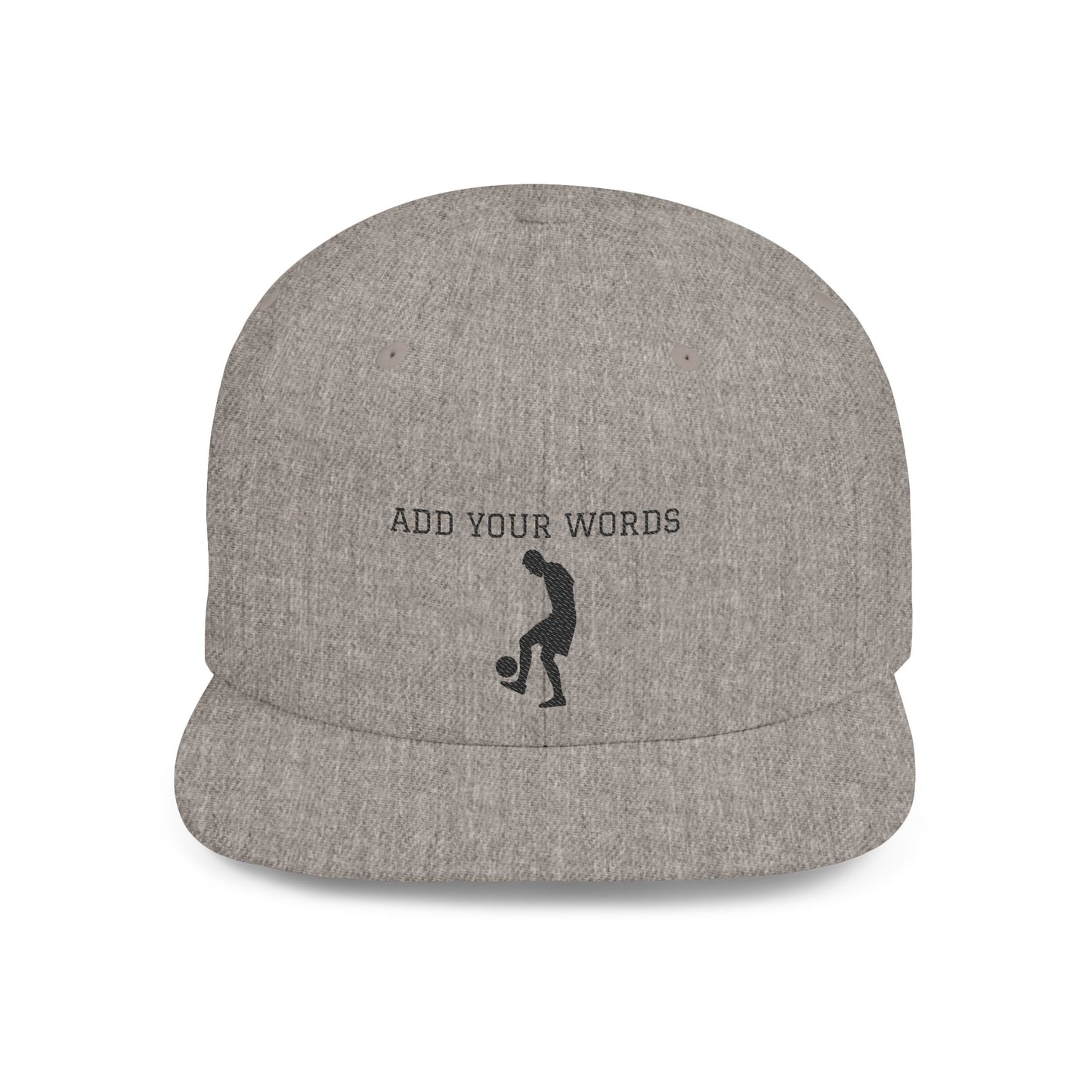 Custom Flat Bill Snapback Hat - Personalizable Sports Cap with Silhouette Design