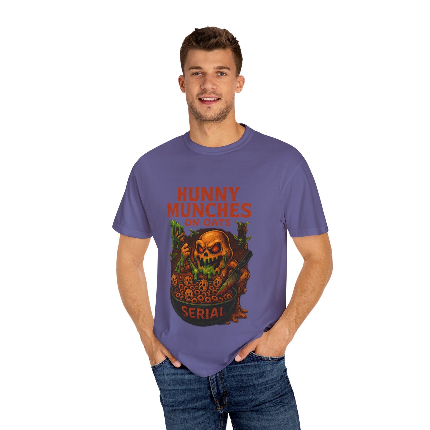 HALLOWEEN MUNCHES ON OATS Unisex Garment-Dyed T-shirt