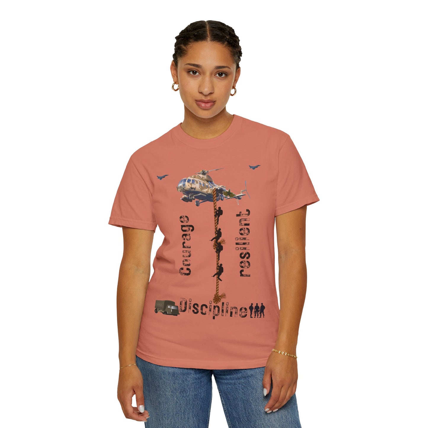 ARMY TEE Courage and Discipline , Unisex Military-Inspired T-Shirt, Adventure Shirt, Gift for Heroes, Casual Wear, Motivational Apparel