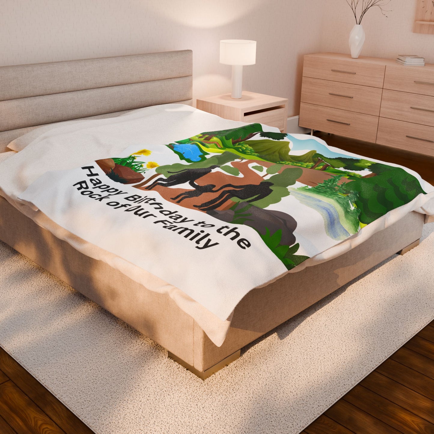 COZY SOFT VELVETEEN  BIRTHDAY DAD BLANKET - Cozy Gift for Birthdays, Family Celebrations, Home Decor, Personalized Throw