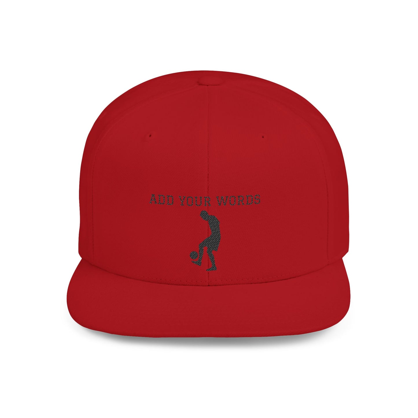 Custom Flat Bill Snapback Hat - Personalizable Sports Cap with Silhouette Design