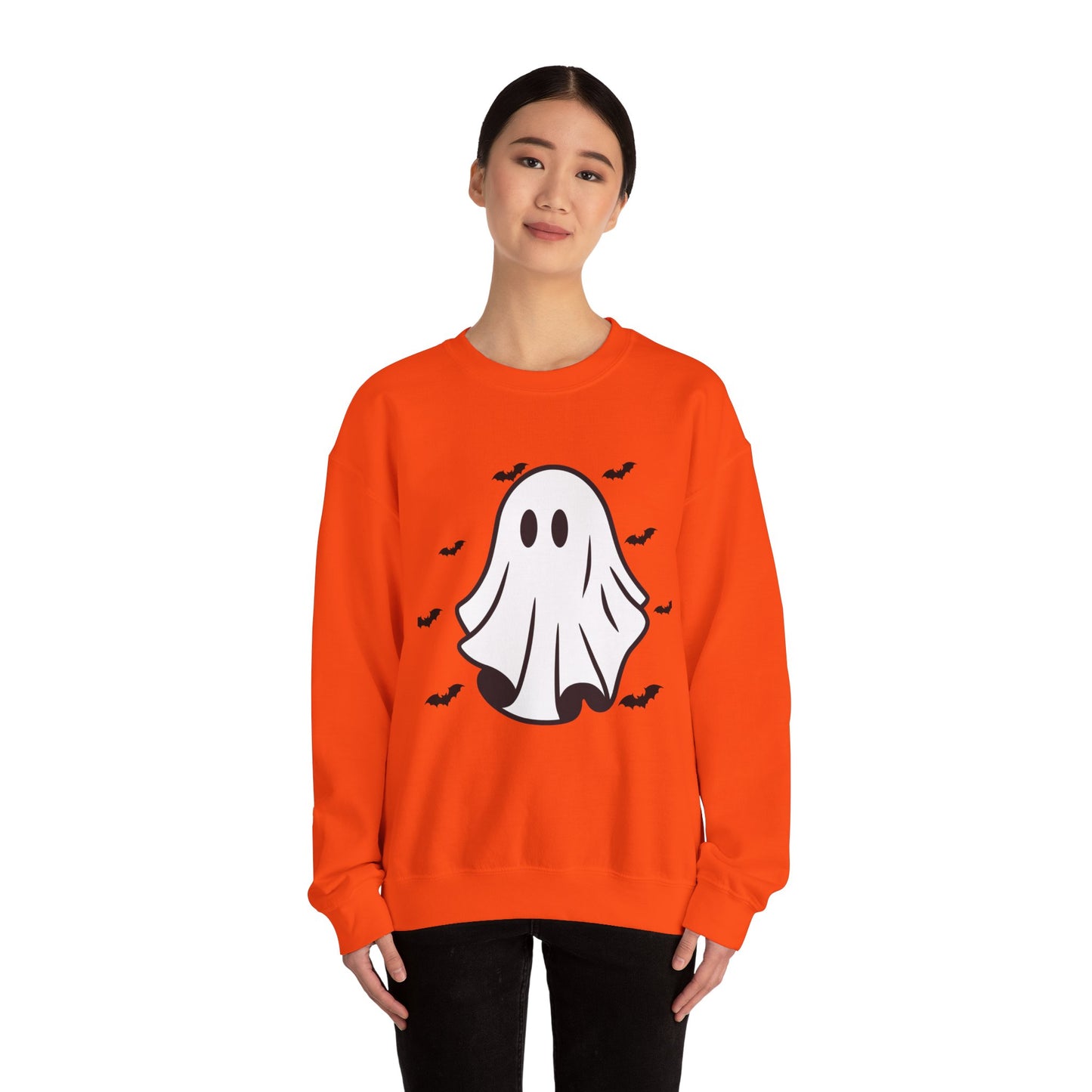 HALLOWEEN Spooky Ghost Crewneck Sweatshirt, Apparel, Cozy Unisex Sweatshirt, Trick or Treat, Fall Fashion, Ghost Lover Gift