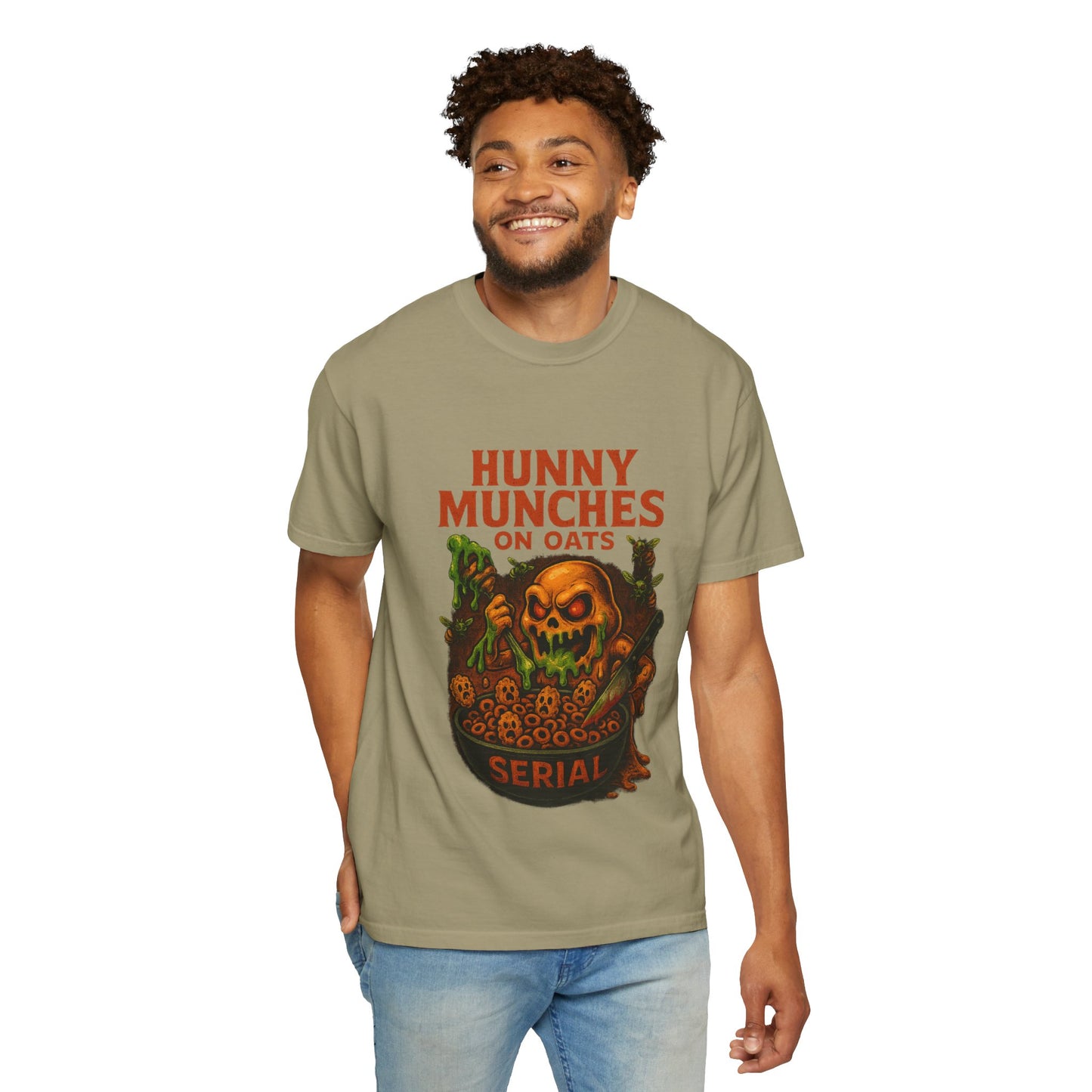 HALLOWEEN MUNCHES ON OATS Unisex Garment-Dyed T-shirt