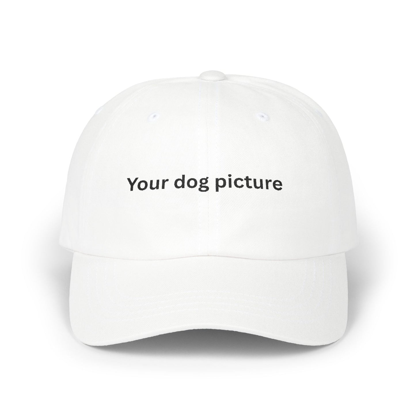 Custom Dog Picture Classic Dad Cap - Stylish White Hat for Pet Lovers