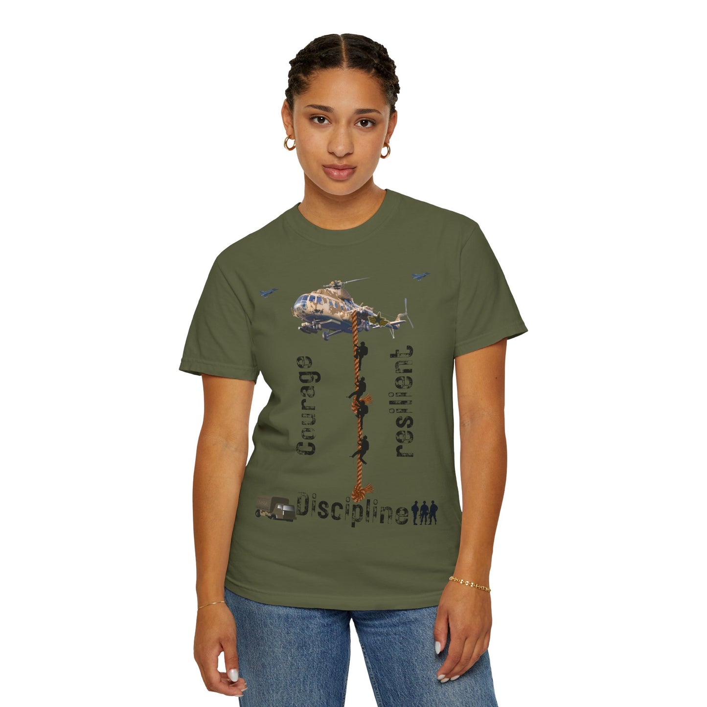 ARMY TEE Courage and Discipline , Unisex Military-Inspired T-Shirt, Adventure Shirt, Gift for Heroes, Casual Wear, Motivational Apparel