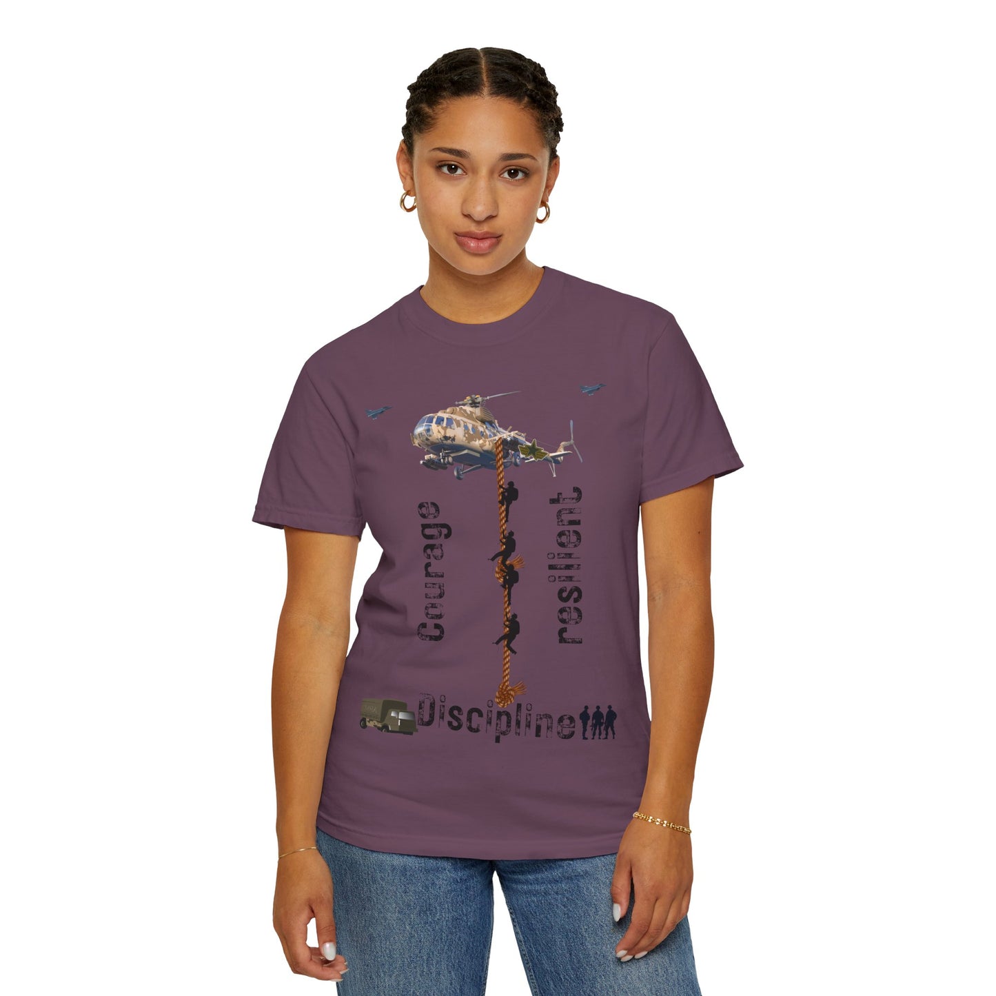 ARMY TEE Courage and Discipline , Unisex Military-Inspired T-Shirt, Adventure Shirt, Gift for Heroes, Casual Wear, Motivational Apparel