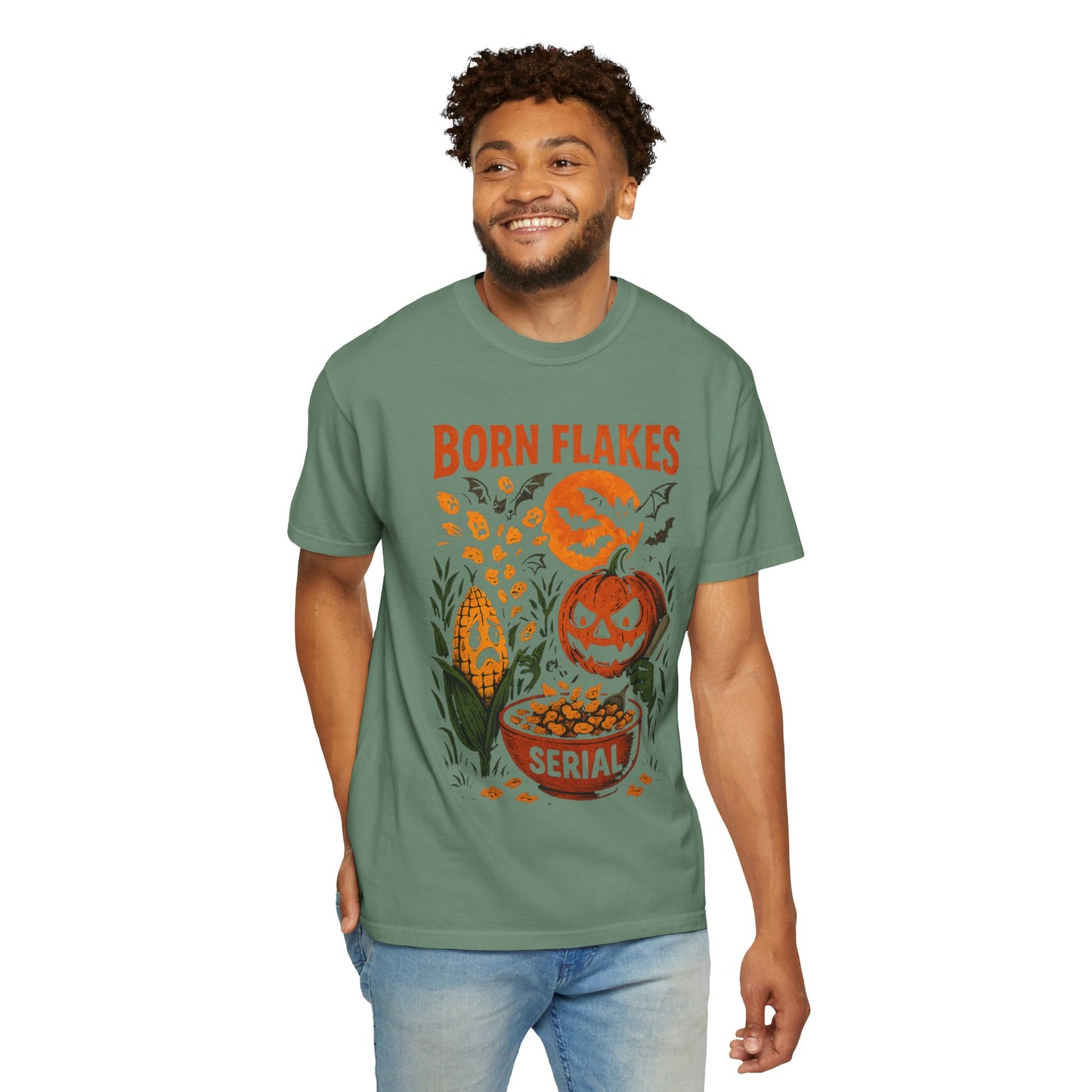 HALLOWEEN BORN FLAKES SERIAL Unisex Garment-Dyed T-shirt