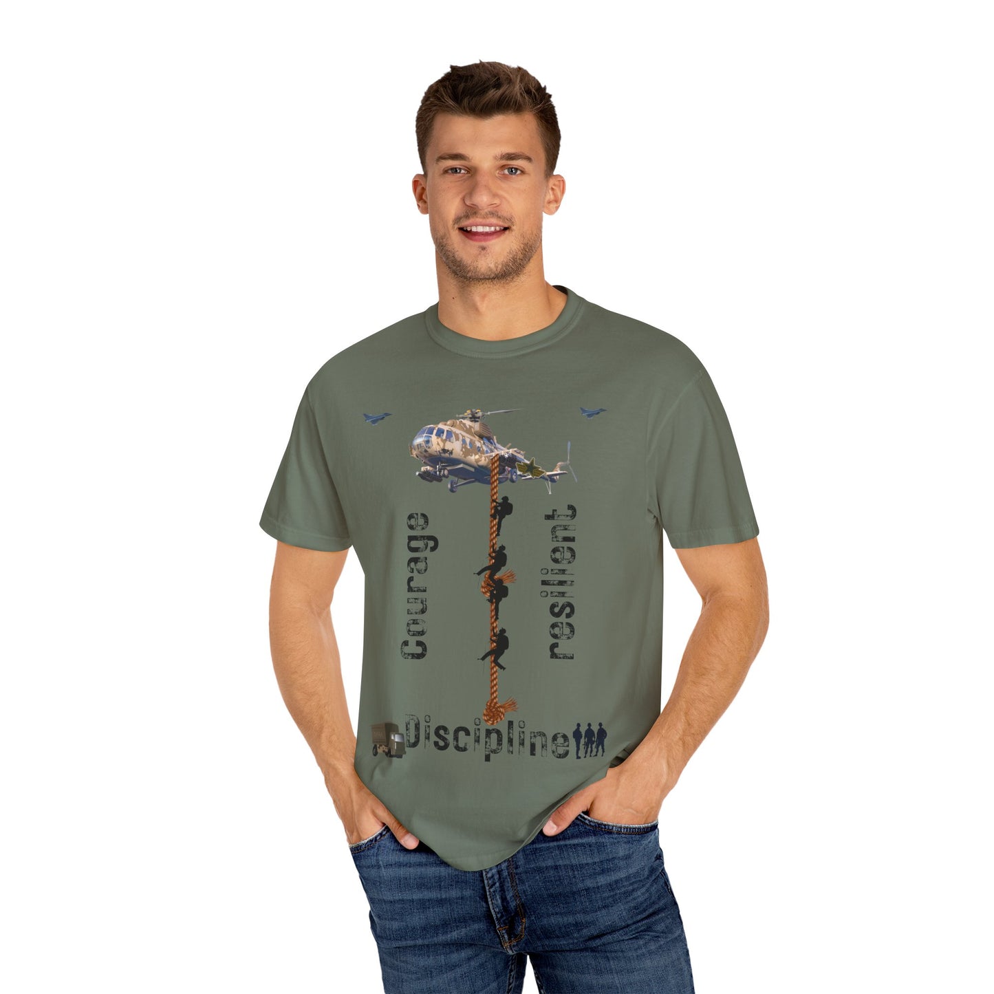 ARMY TEE Courage and Discipline , Unisex Military-Inspired T-Shirt, Adventure Shirt, Gift for Heroes, Casual Wear, Motivational Apparel