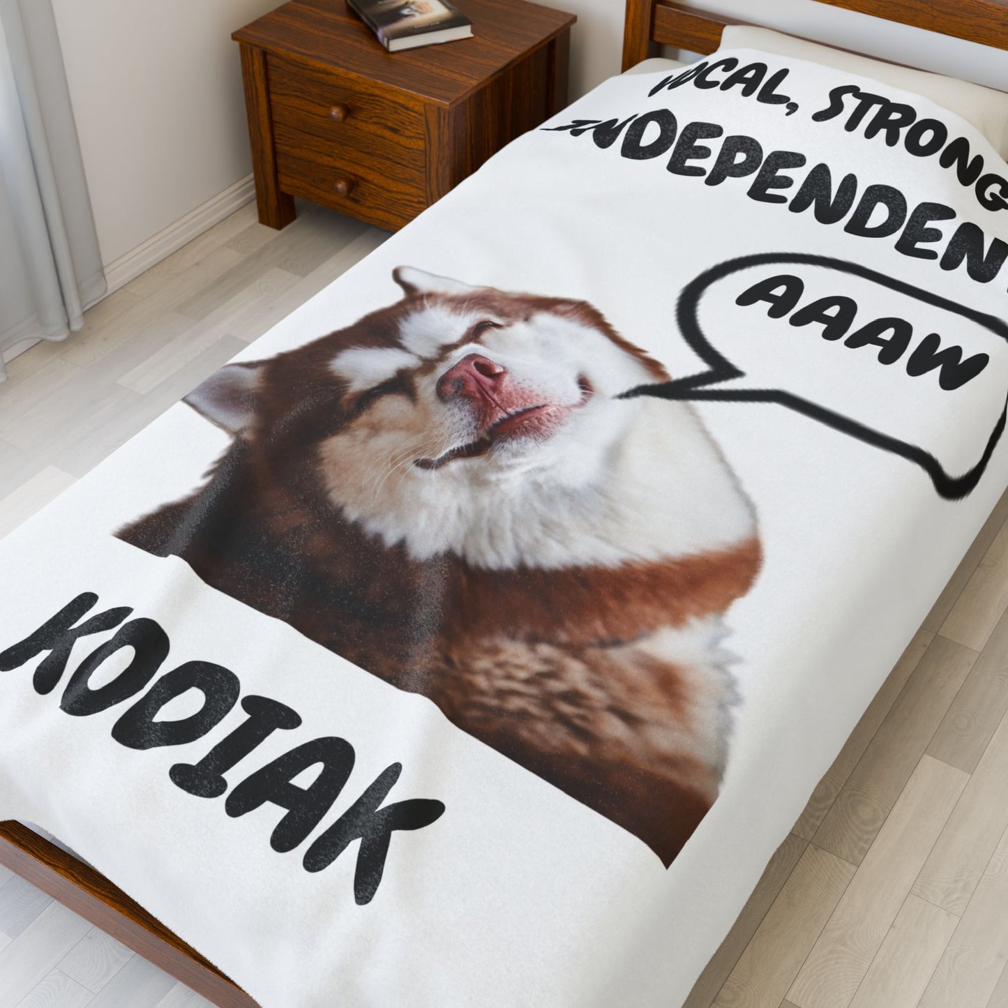 HUSKIE DOG Velveteen Plush Blanket (Placeholder Do Not Publish)