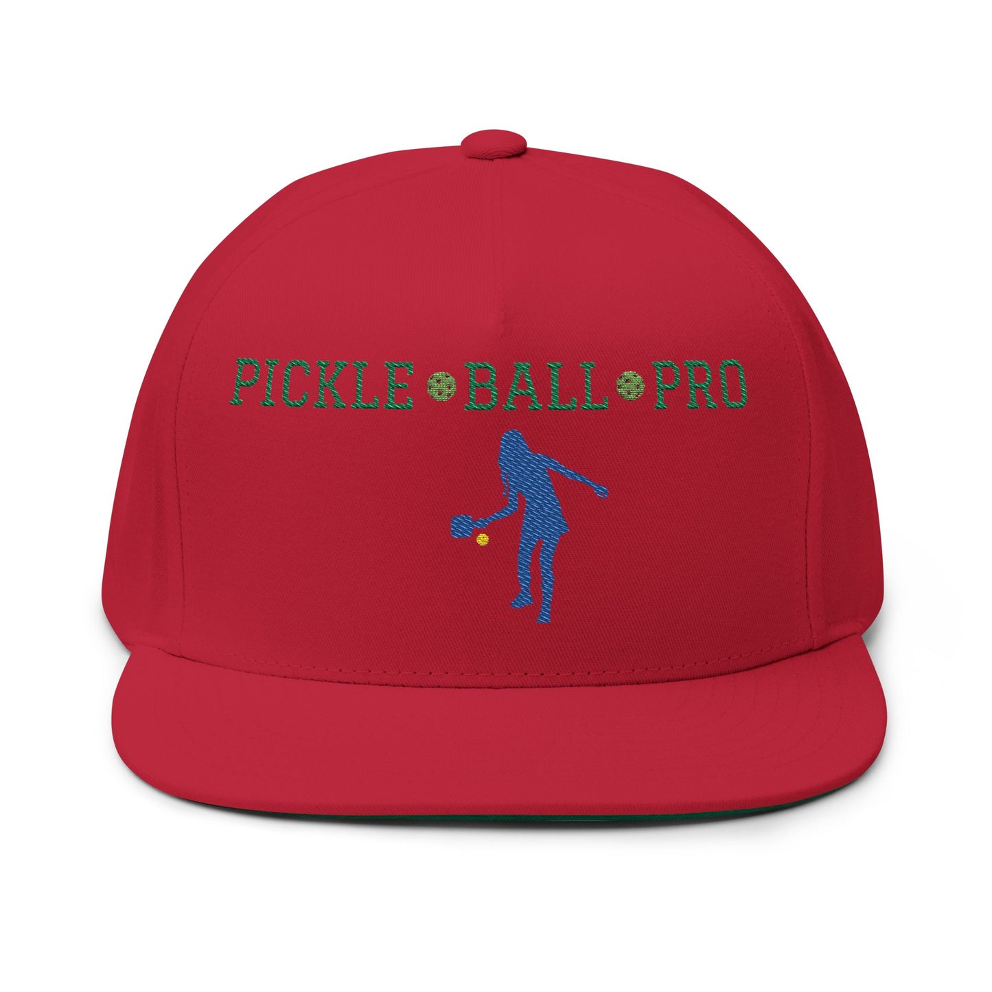 Pickleball Pro Flat Bill Cap - Stylish Embroidered Hat for Sports Lovers