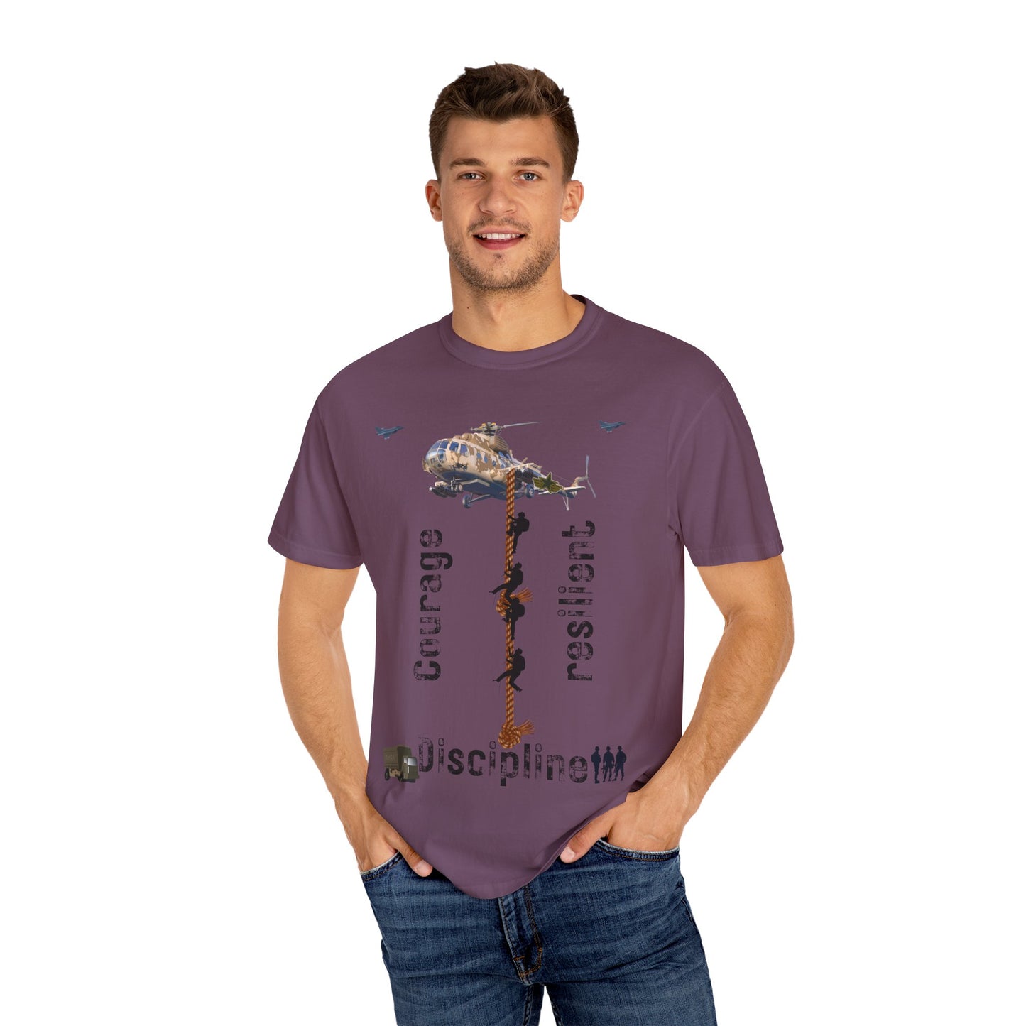 ARMY TEE Courage and Discipline , Unisex Military-Inspired T-Shirt, Adventure Shirt, Gift for Heroes, Casual Wear, Motivational Apparel
