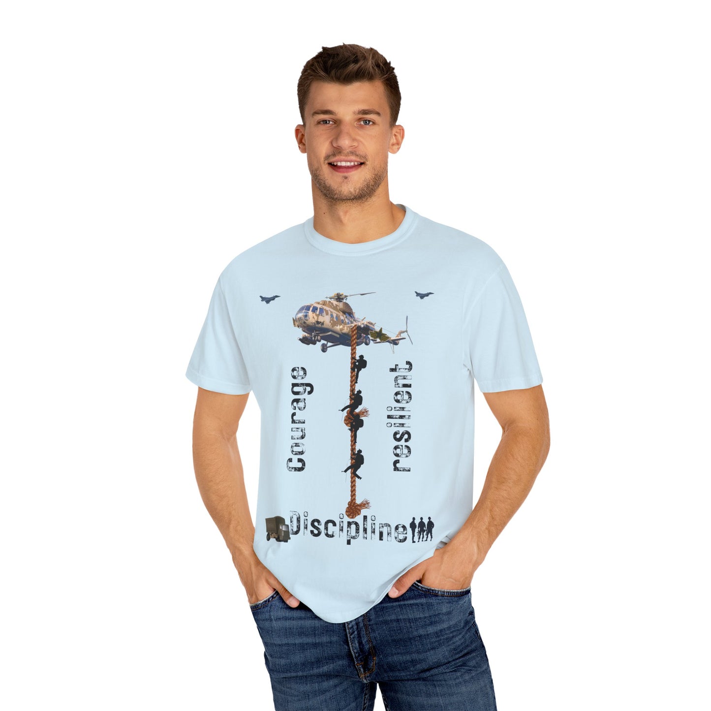 ARMY TEE Courage and Discipline , Unisex Military-Inspired T-Shirt, Adventure Shirt, Gift for Heroes, Casual Wear, Motivational Apparel