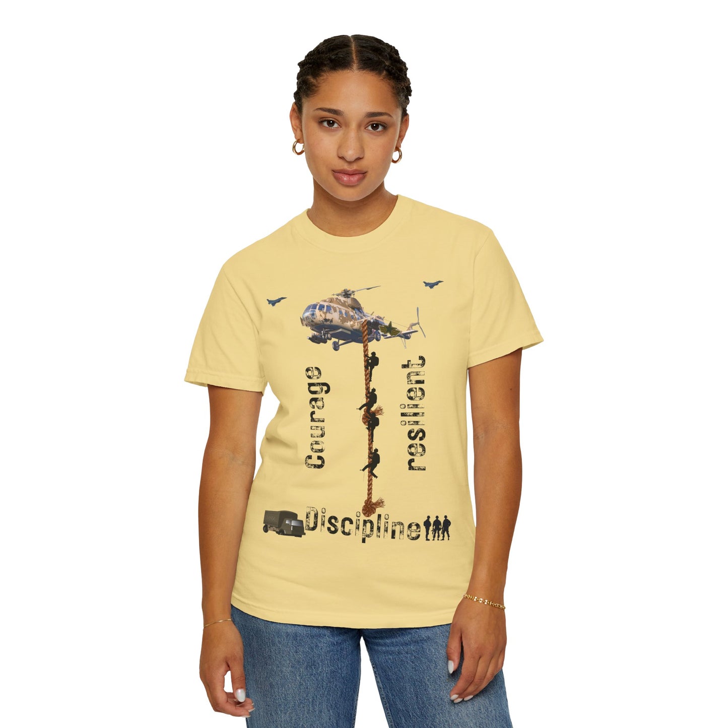 ARMY TEE Courage and Discipline , Unisex Military-Inspired T-Shirt, Adventure Shirt, Gift for Heroes, Casual Wear, Motivational Apparel