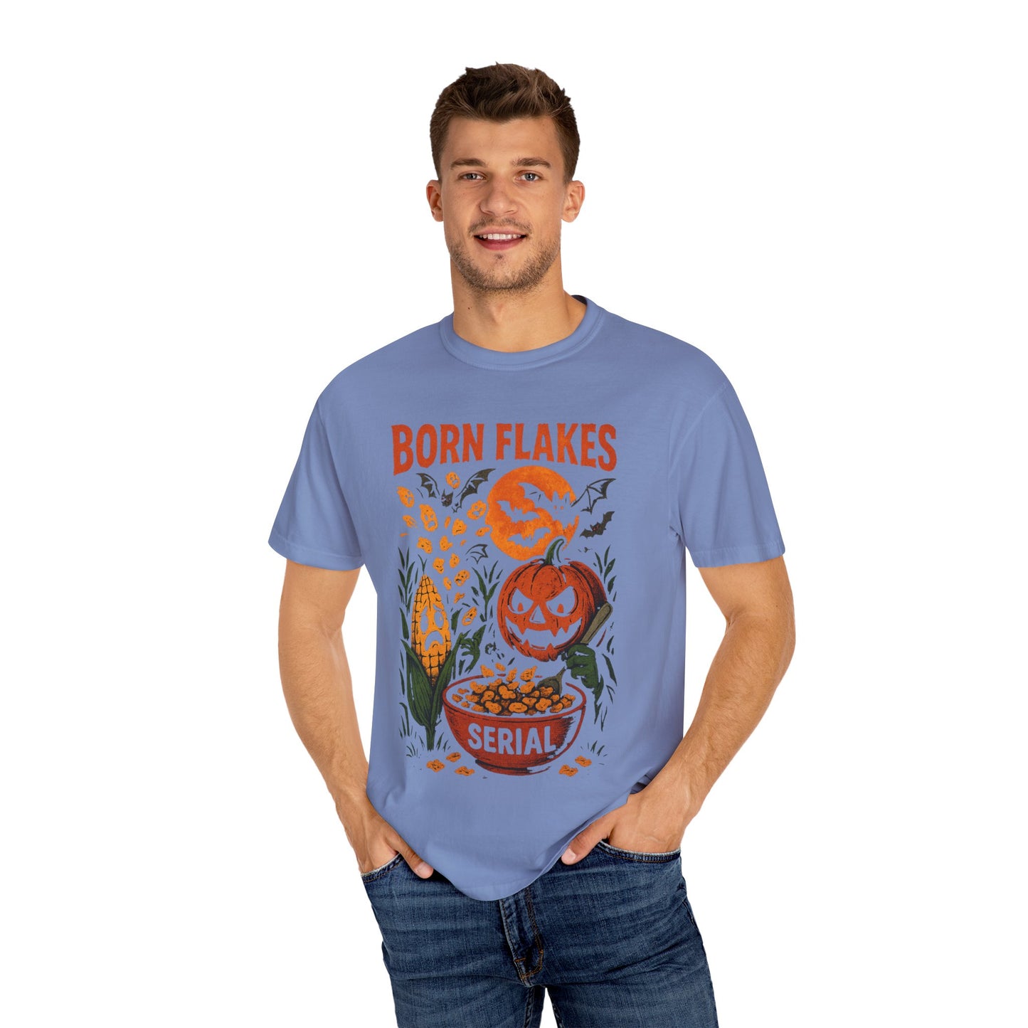 HALLOWEEN BORN FLAKES SERIAL Unisex Garment-Dyed T-shirt