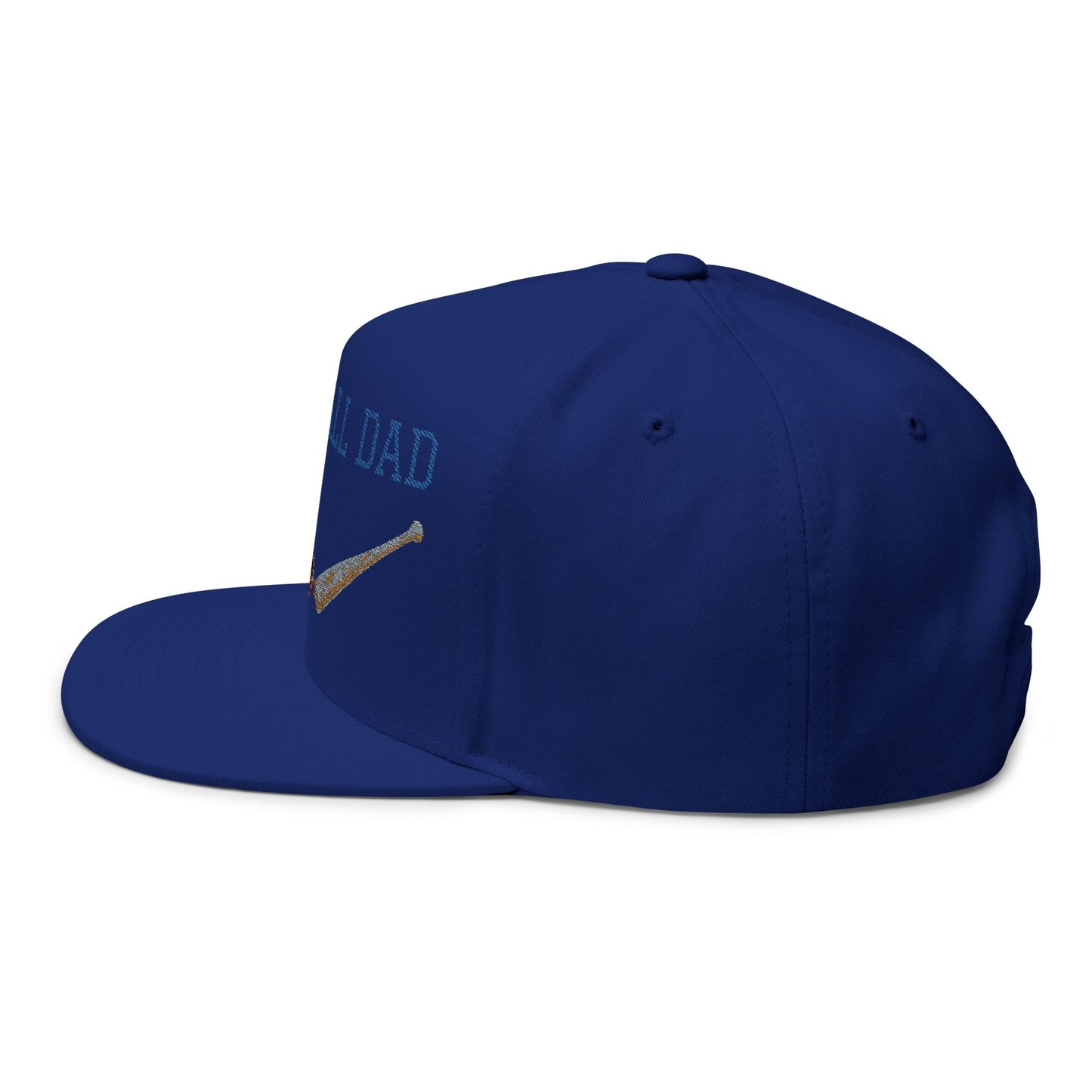 Baseball Dad Flat Bill Cap - Embroidered Cap for Sports Lovers