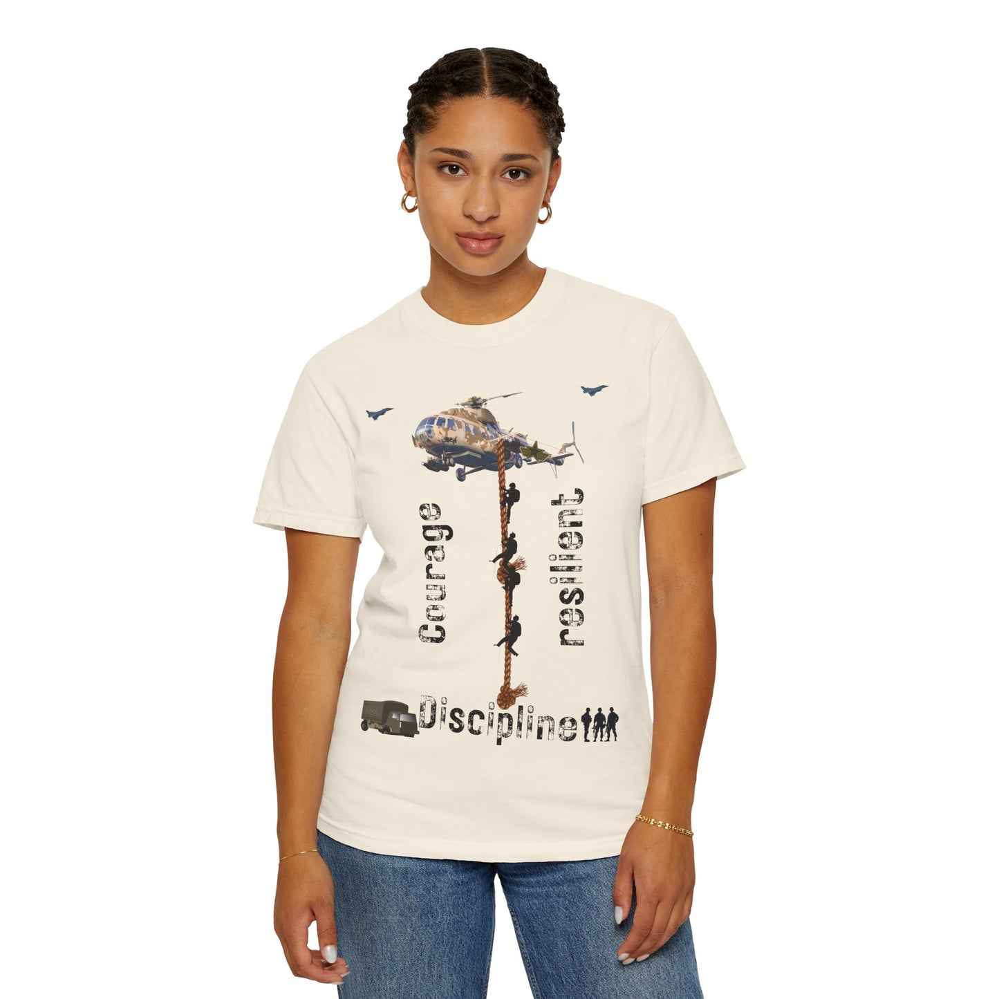 ARMY TEE Courage and Discipline , Unisex Military-Inspired T-Shirt, Adventure Shirt, Gift for Heroes, Casual Wear, Motivational Apparel