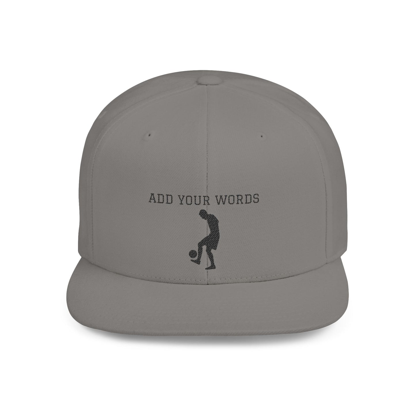 Custom Flat Bill Snapback Hat - Personalizable Sports Cap with Silhouette Design