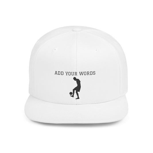 Custom Flat Bill Snapback Hat - Personalizable Sports Cap with Silhouette Design