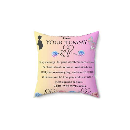 Love Kisses Kicks from Your Tummy - Spun Pillow